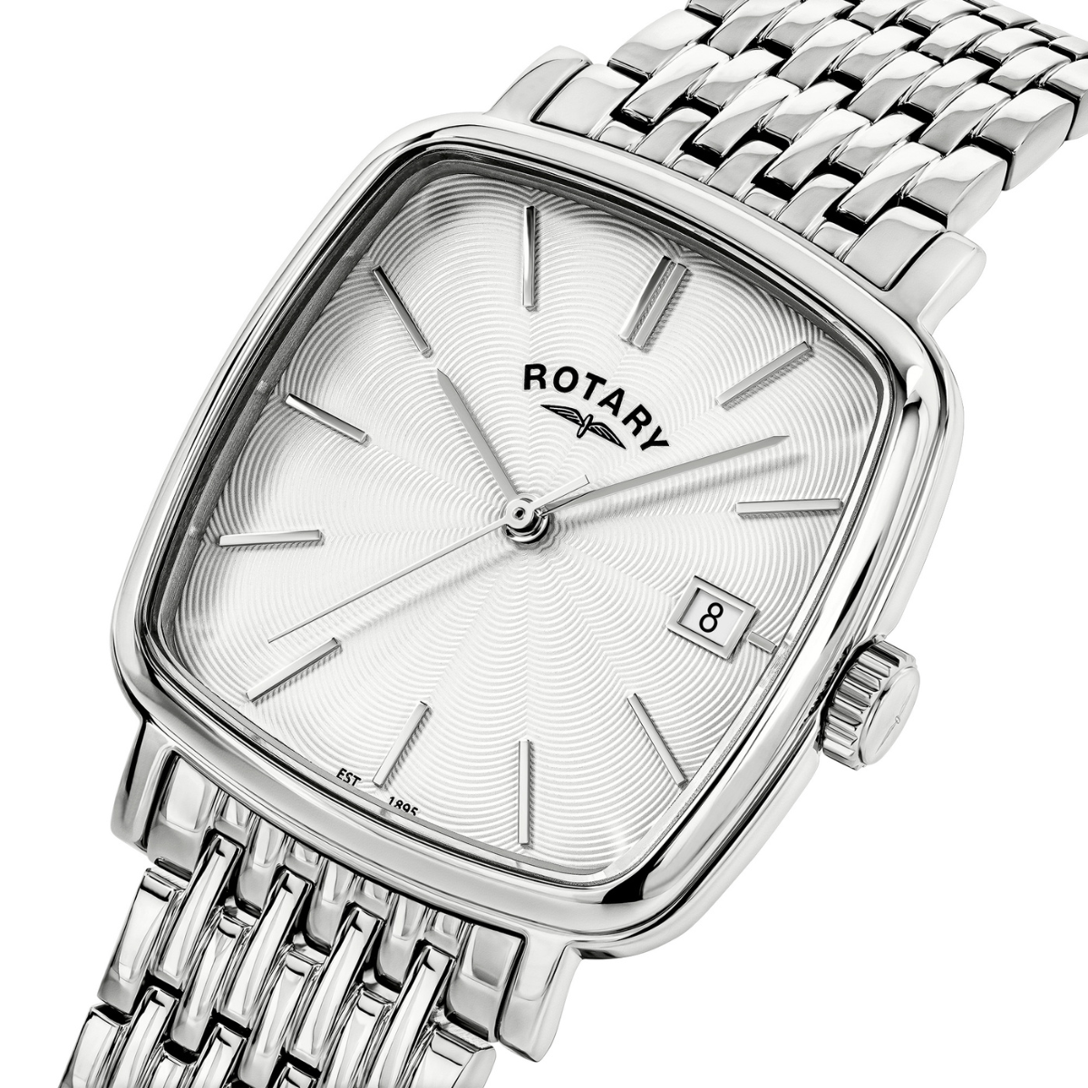 Rotary Men's Heritage Astoria Square Stainless Steel Bracelet Watch - RGB05307/08
