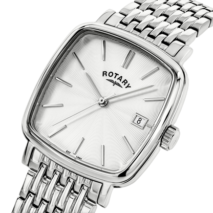 Rotary Men's Heritage Astoria Square Stainless Steel Bracelet Watch - RGB05307/08