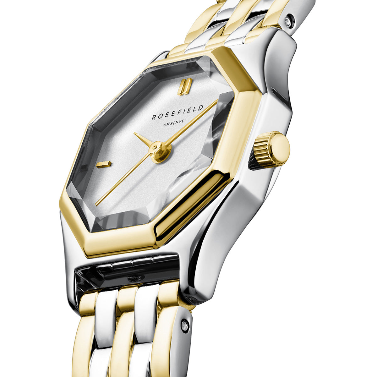 Rosefield Gemme White, Two Tone Steel Gold - GWSSS-G03