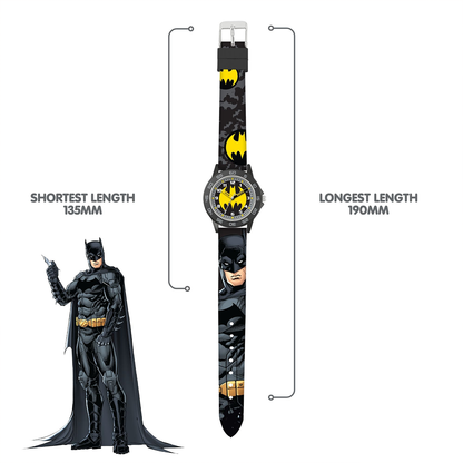 Batman Time Teacher Dial Quartz Watch with Silicone Strap for Kids - BAT9504