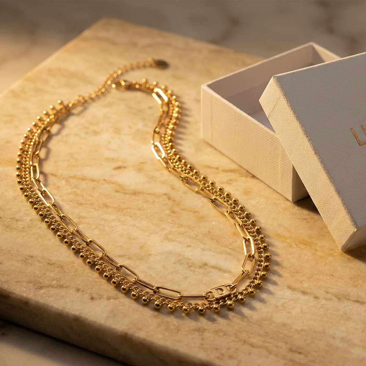 Liu Jo Rivet Gold Necklace - LJ3003