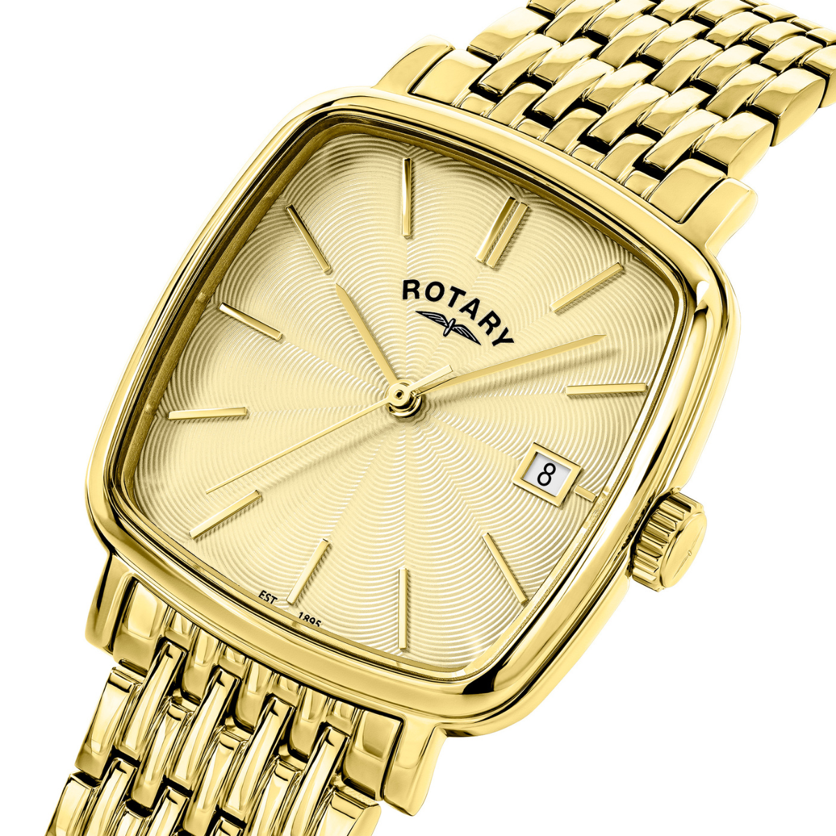 Rotary Men's Heritage Astoria Square Gold Plated Stainless Steel Bracelet Watch - GB05308/03