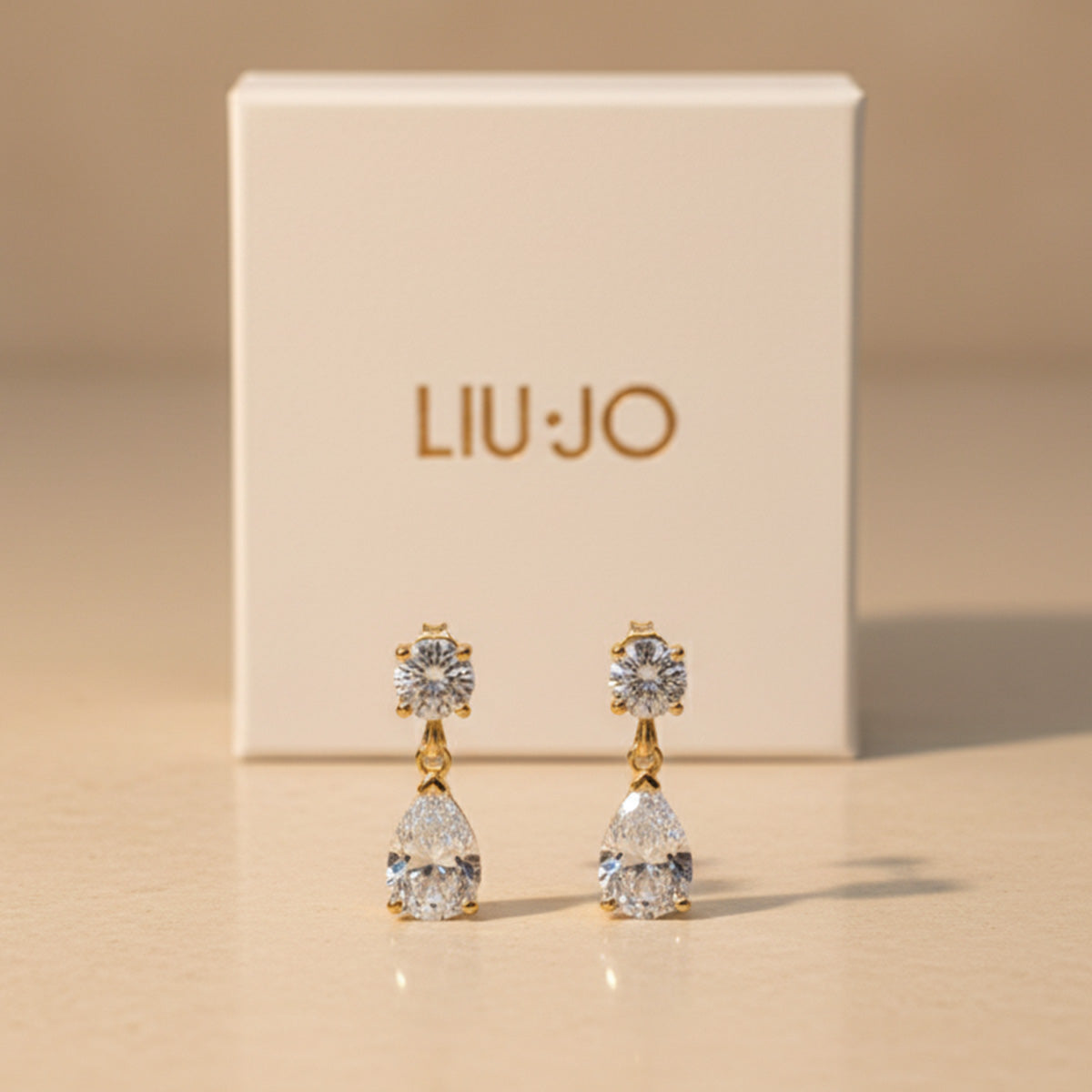 Liu Jo crystal drop dangle earring - gold - LJ2587