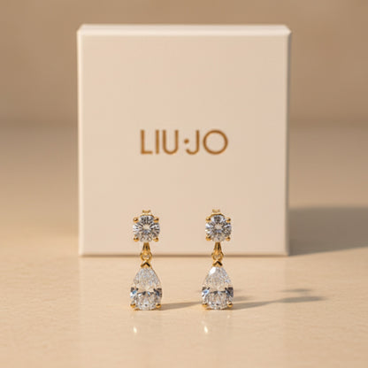 Liu Jo crystal drop dangle earring - gold - LJ2587