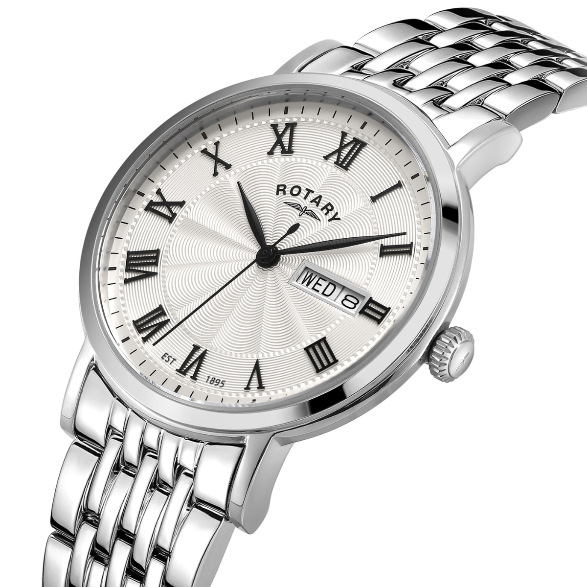Rotary Men's Heritage Roman Numeral Stainless Steel Bracelet Watch - GB05420/01