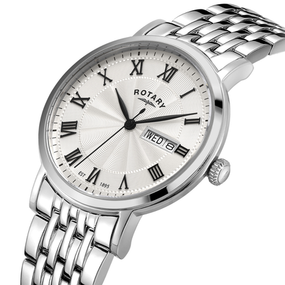 Rotary Men's Heritage Roman Numeral Stainless Steel Bracelet Watch - GB05420/01