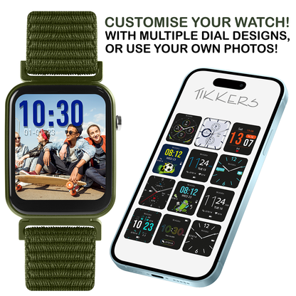Tikkers Smart Series 13 Green Velcro Strap Smart Watch - TKS13-0038