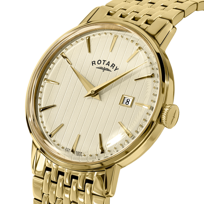 Rotary Men's 1895 Gold Plated Stainless Steel Bracelet Watch - RGB10048/31
