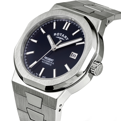 Rotary Men's Regent Automatic 100M Water Reistance Blue Dial Stainless Steel Bracelet Watch - GB05410/05