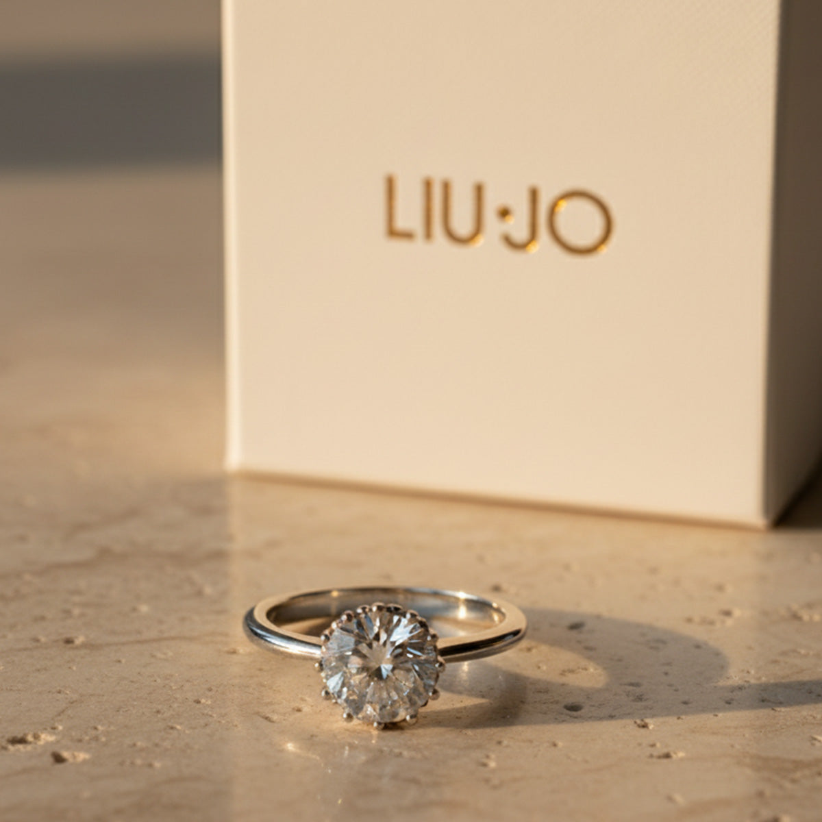 Liu Jo crystal crown silver ring - LJ2582