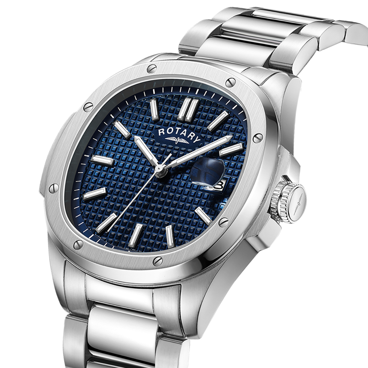 Rotary Men's Apex 100 Blue Dial Stainless Steel Bracelet Watch - GB05575/05