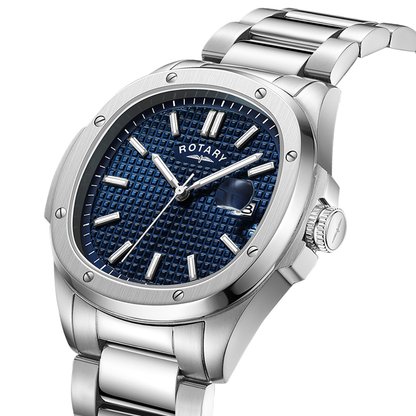 Rotary Men's Apex 100 Blue Dial Stainless Steel Bracelet Watch - GB05575/05