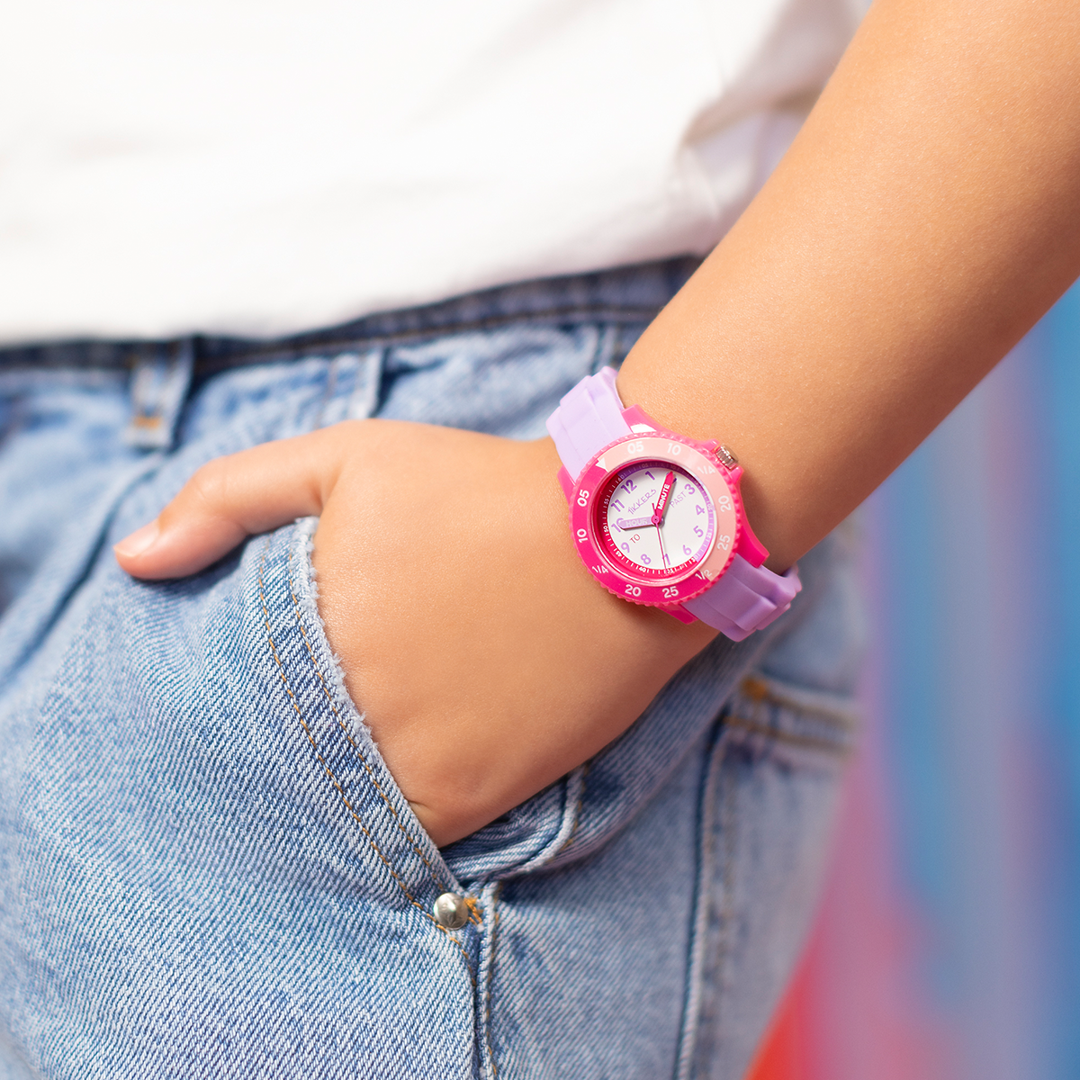 Tikkers Kids Lilac & Pink Silicone Time Teacher Watch - ATK1087