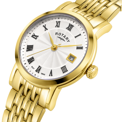 Rotary Ladies Heritage Gold Plated Stainless Steel Bracelet Watch - LB05423/01