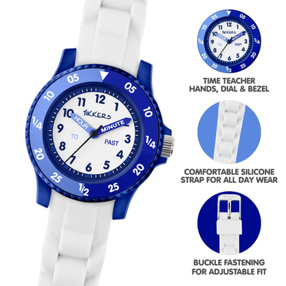 Tikkers White Silicone strap Timer Teacher Watch - TK0217