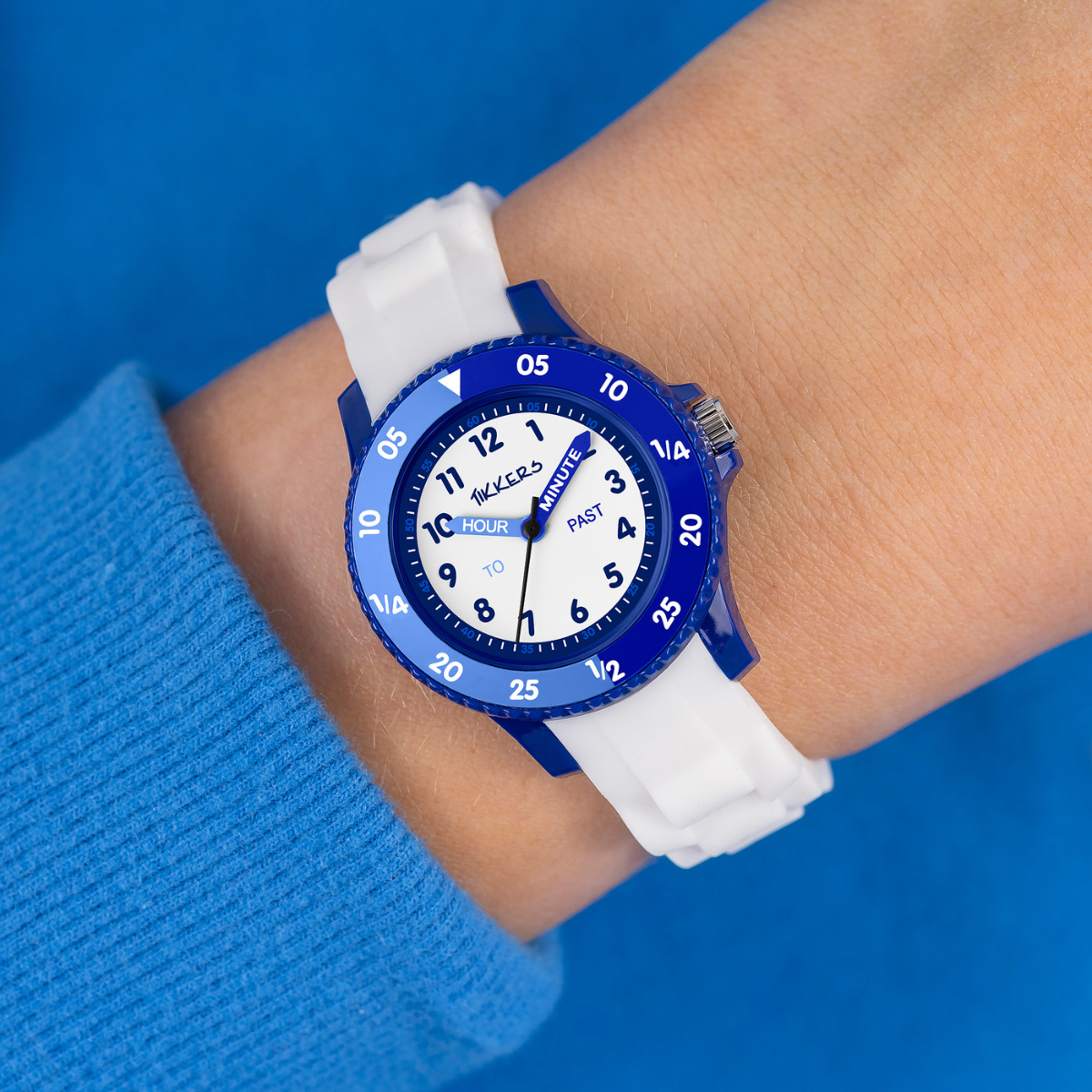 Tikkers White Silicone strap Timer Teacher Watch - TK0217