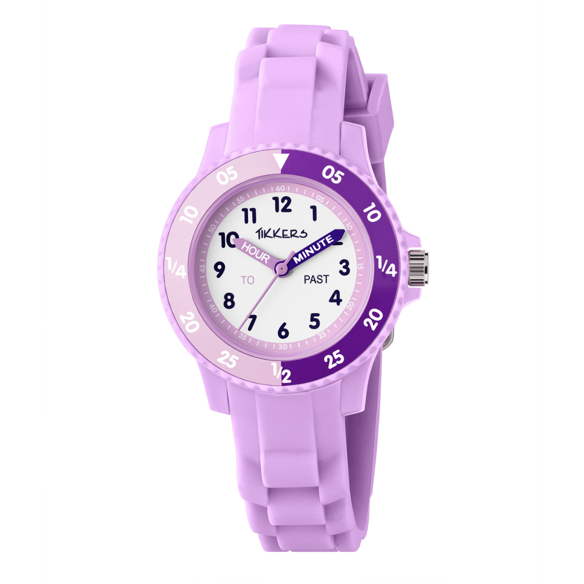 Tikkers Lilac Silicone strap Timer Teacher Watch - TK0218