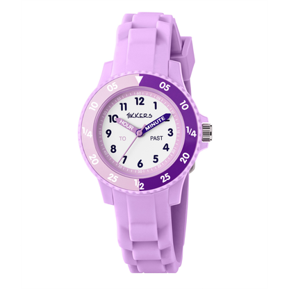 Tikkers Lilac Silicone strap Timer Teacher Watch - TK0218