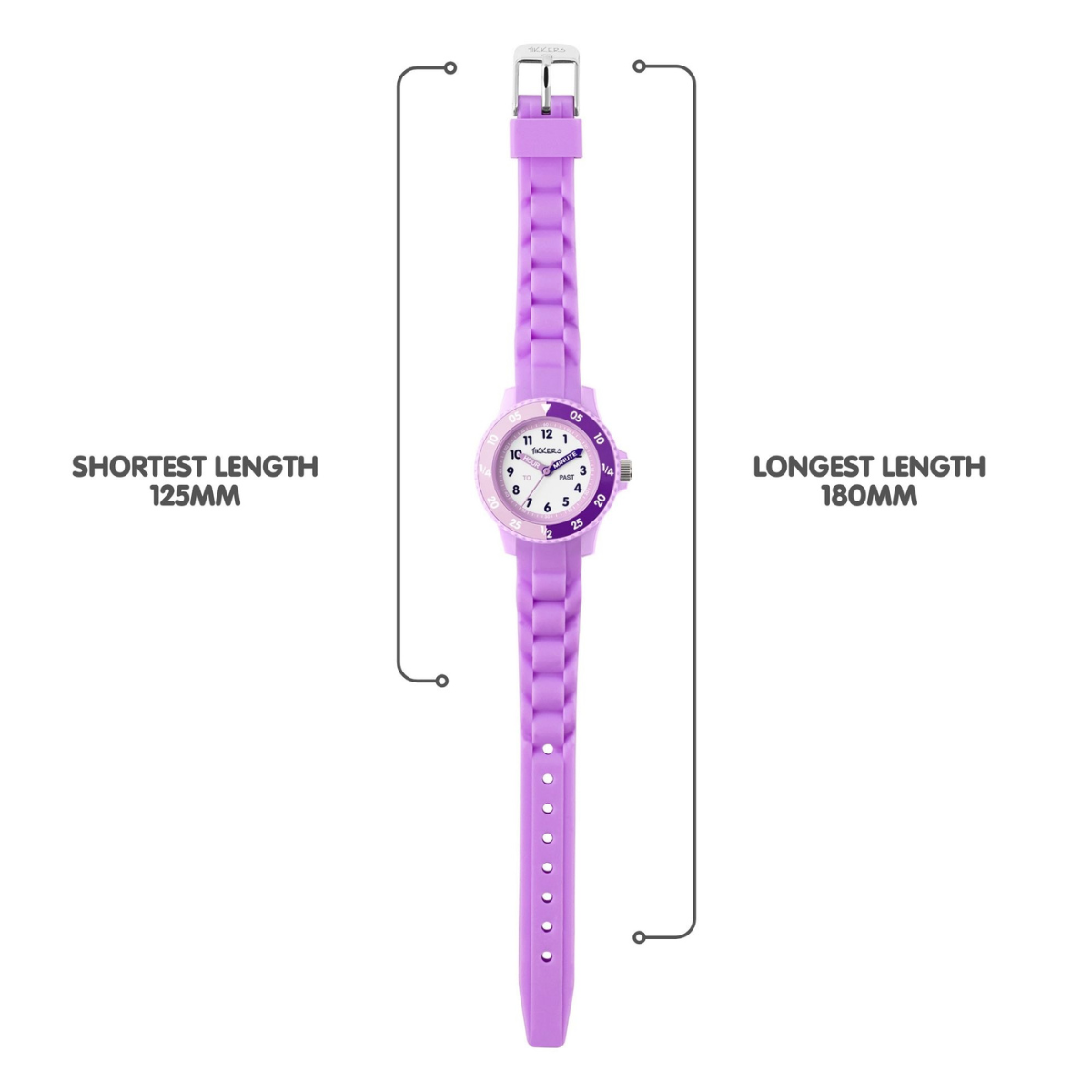 Tikkers Lilac Silicone strap Timer Teacher Watch - TK0218