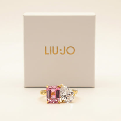 Liu Jo pink charm gold ring - LJ2551