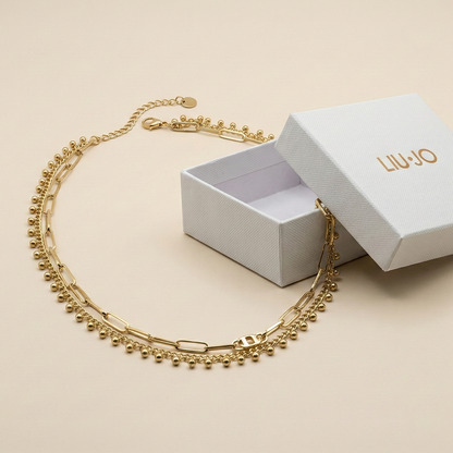 Liu Jo Rivet Gold Necklace - LJ3003