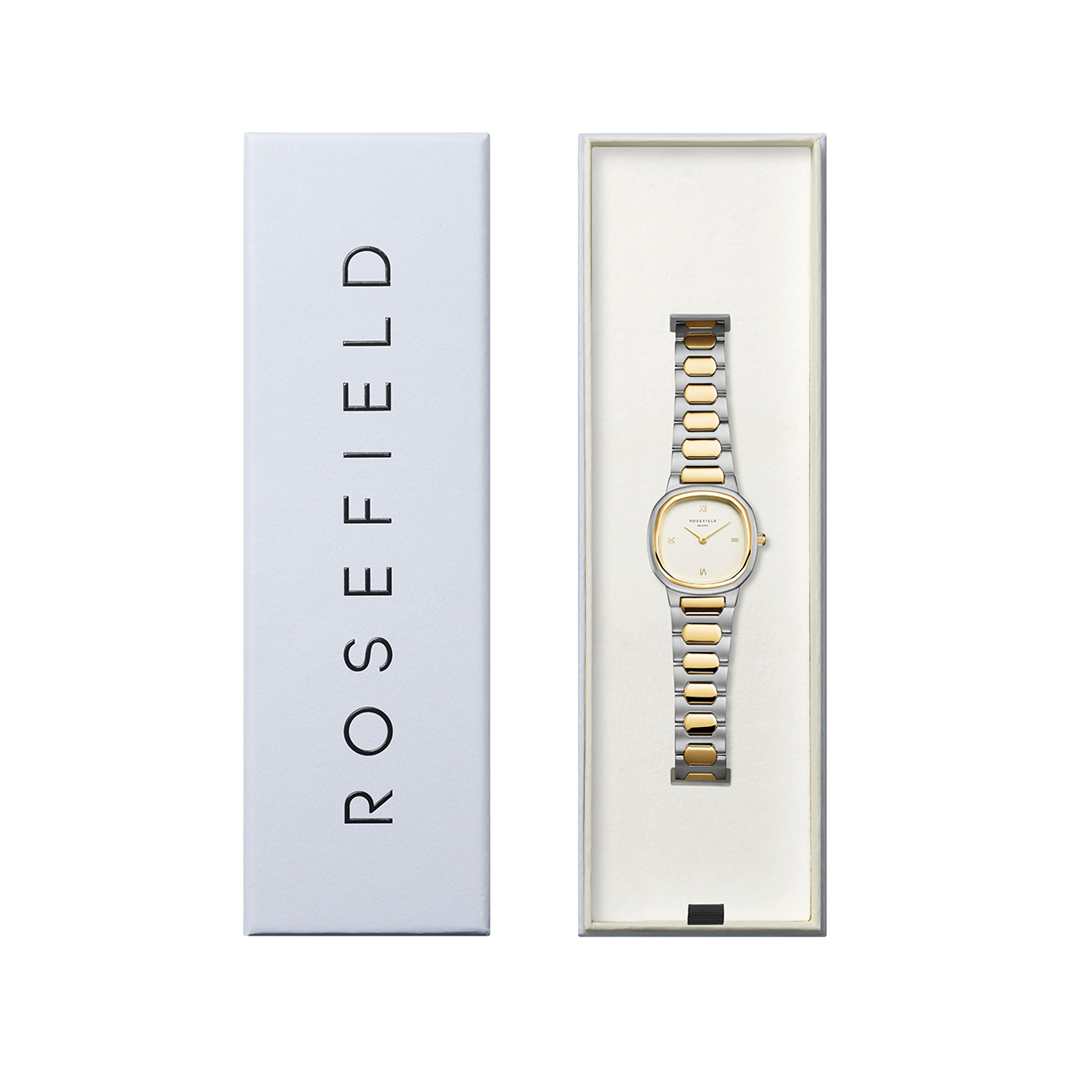 Rosefield Gaia Roman Indexes Gold / Cilinder Steel Strap Duotone - ORCDSD-OR03