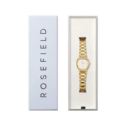 Rosefield Gaia Roman Indexes Gold / Cilinder Steel Strap Matte & Shine Gold - ORCGSG-OR01