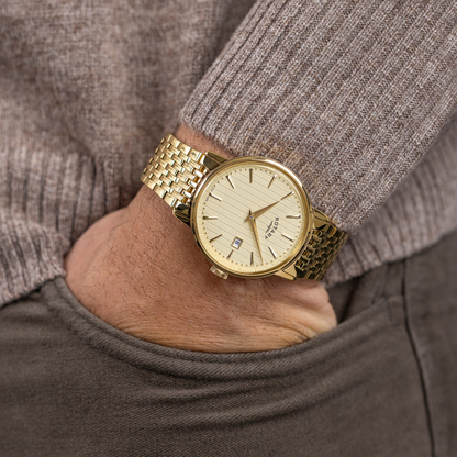 Rotary Men's 1895 Gold Plated Stainless Steel Bracelet Watch - RGB10048/31