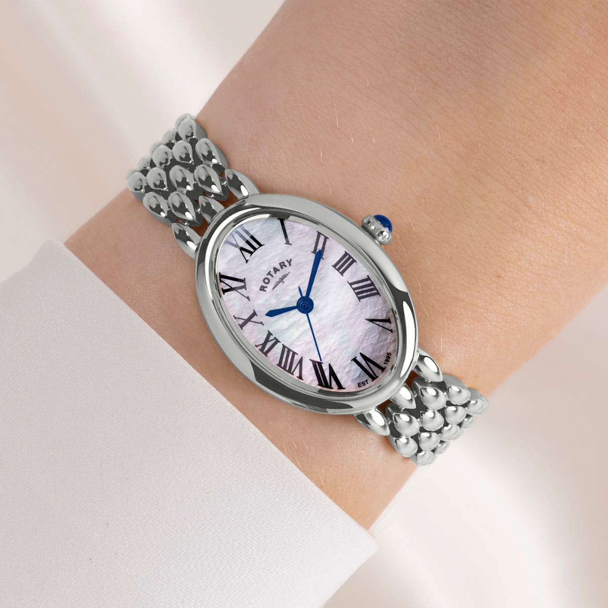 Rotary Ladies Heritage Astoria Mother Of Pearl Dial Stainless Steel Pebble Bracelet Watch - RLB10023/07
