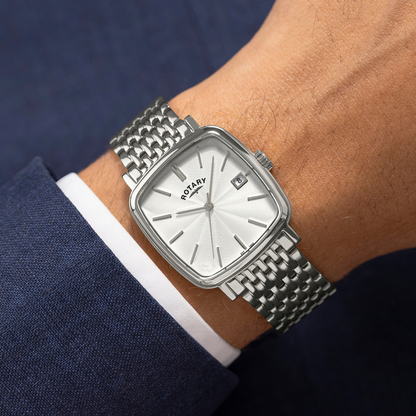 Rotary Men's Heritage Astoria Square Stainless Steel Bracelet Watch - RGB05307/08