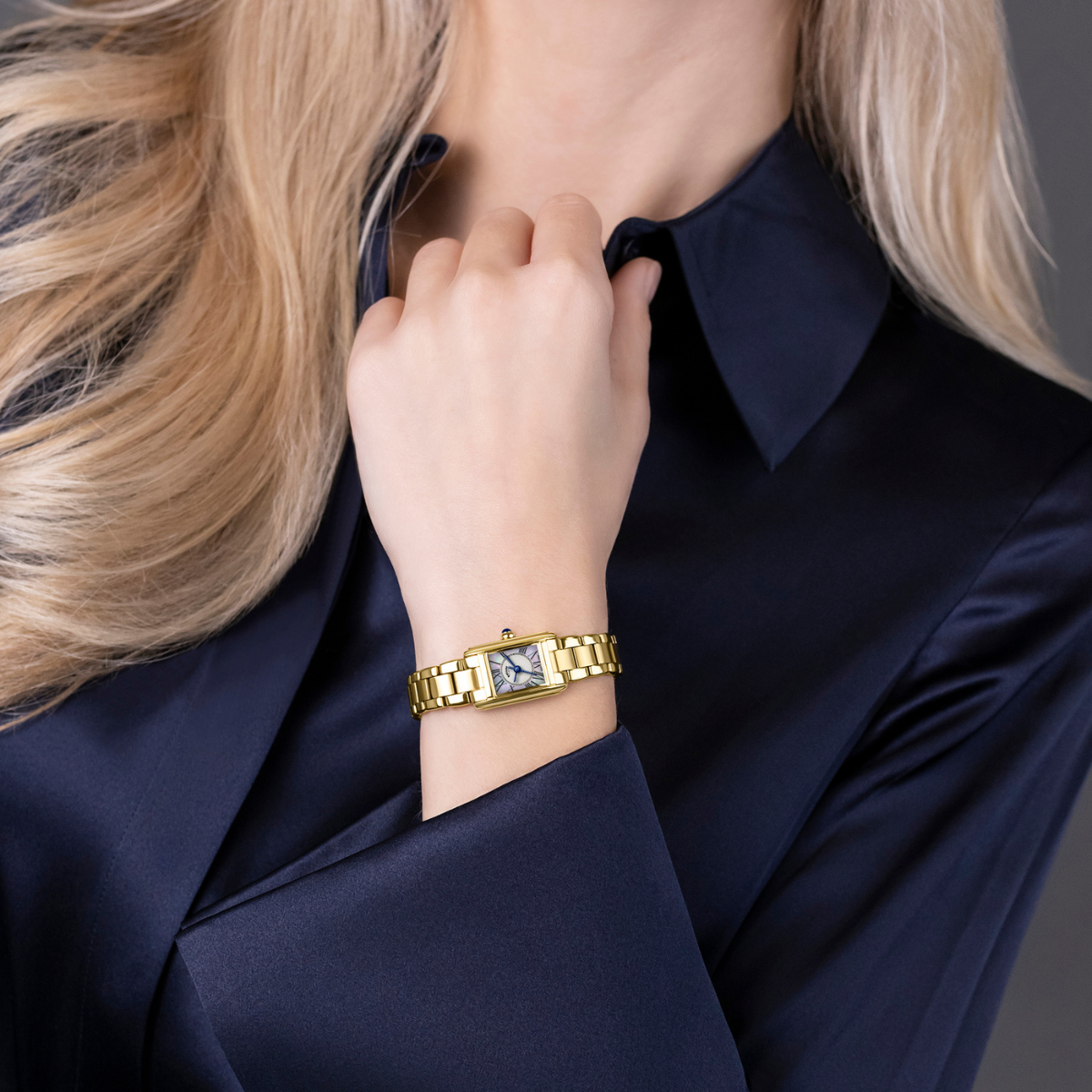 Rotary Ladies Heritage Astoria Mother Of Pearl Dial Rectangular Gold Plated Stainless Steel Bracelet Watch - RLB10026/70