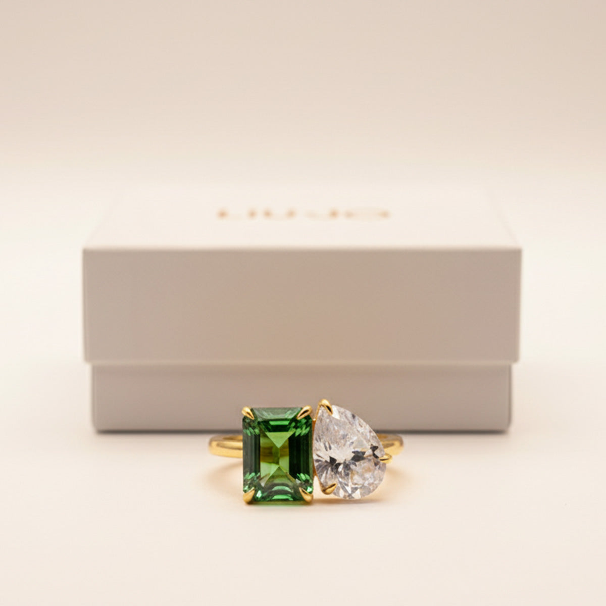 Liu Jo Green charm gold ring - LJ2554