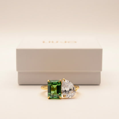 Liu Jo Green charm gold ring - LJ2554