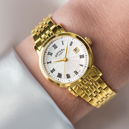 Rotary Ladies Heritage Gold Plated Stainless Steel Bracelet Watch - LB05423/01