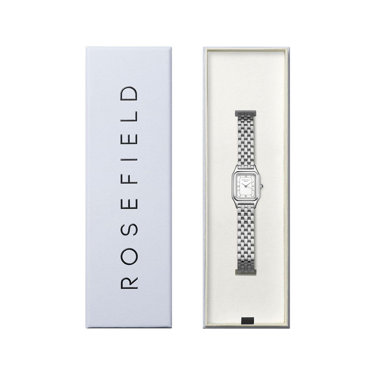 Rosefield Ivy White Silver Roman numbers Steel Strap Silver - OCWSSS-OC02