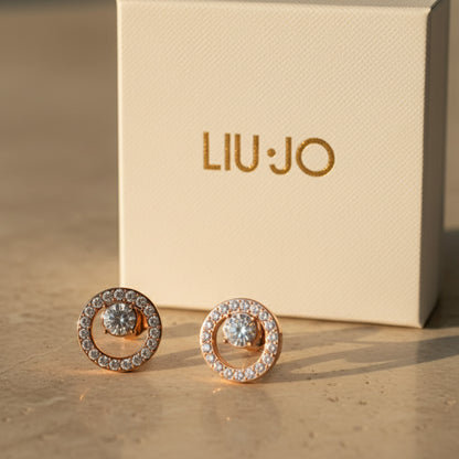 Liu Jo rosegold circle studs - LJ2525