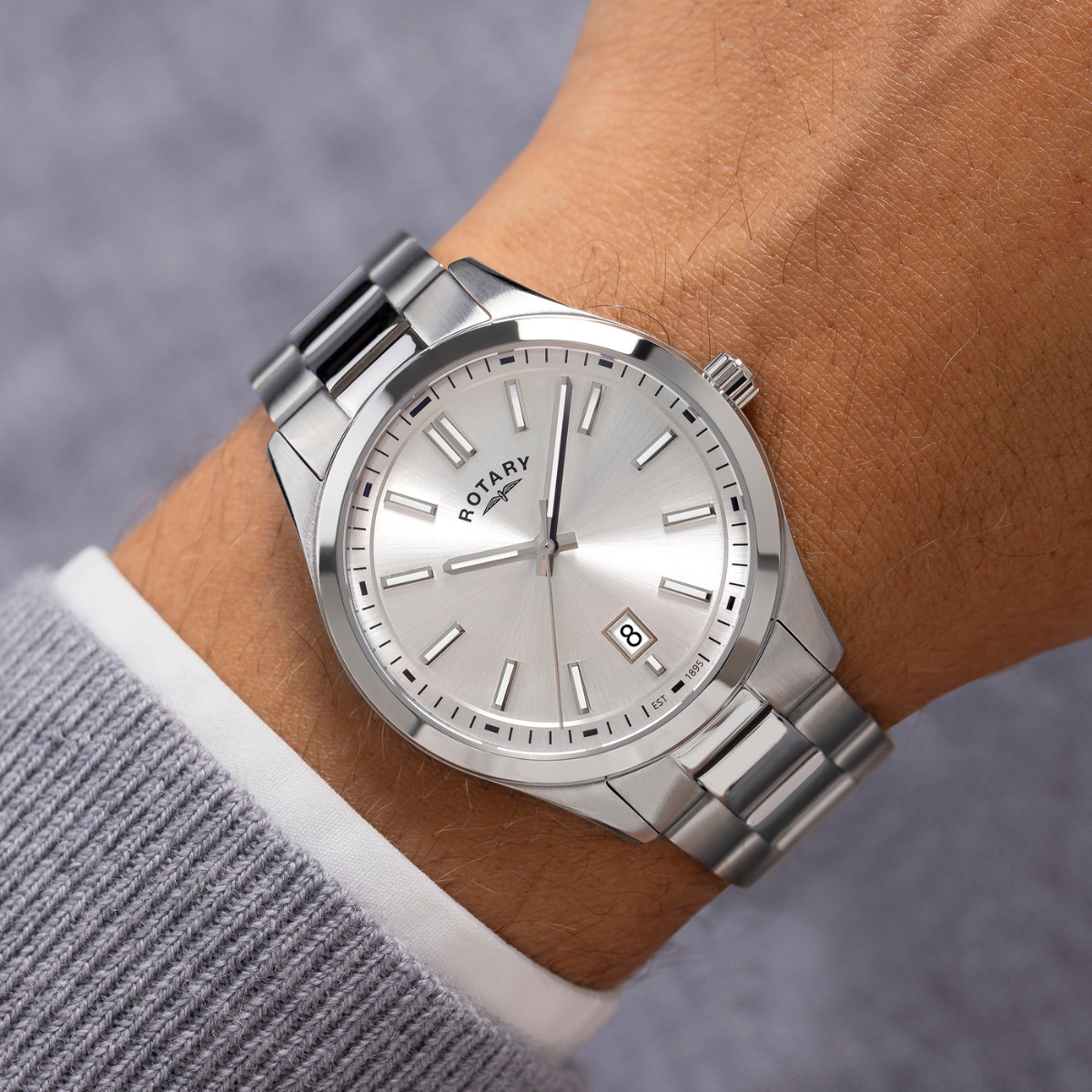 Rotary Men's Heritage Silver Dial Stainless Steel Bracelet Watch - GB05520/06