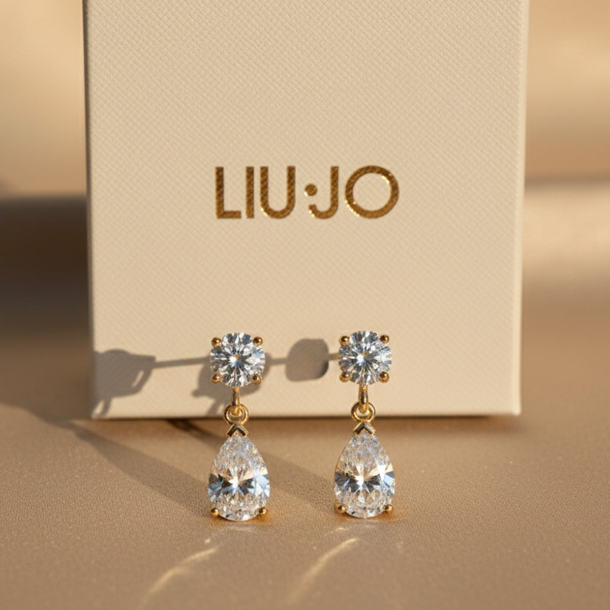 Liu Jo crystal drop dangle earring - gold - LJ2587