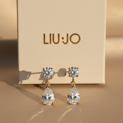 Liu Jo crystal drop dangle earring - gold - LJ2587