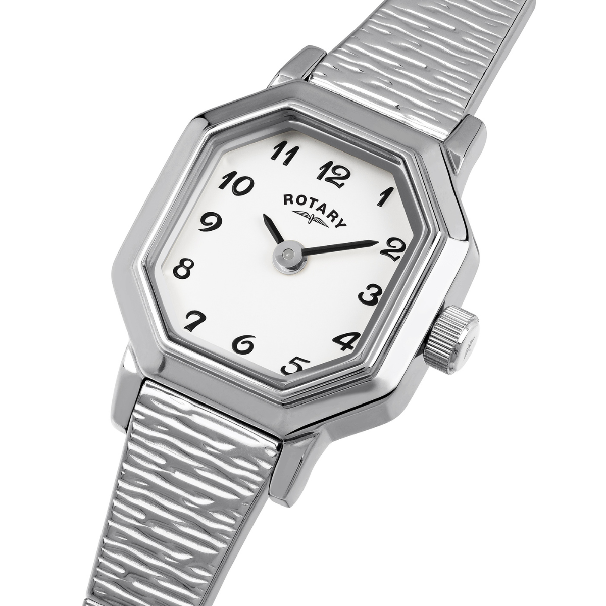 Rotary Ladies Heritage Octagonal Case Stainless Steel Expander Bracelet Watch - RLB10031/01