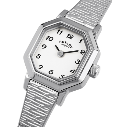 Rotary Ladies Heritage Octagonal Case Stainless Steel Expander Bracelet Watch - RLB10031/01