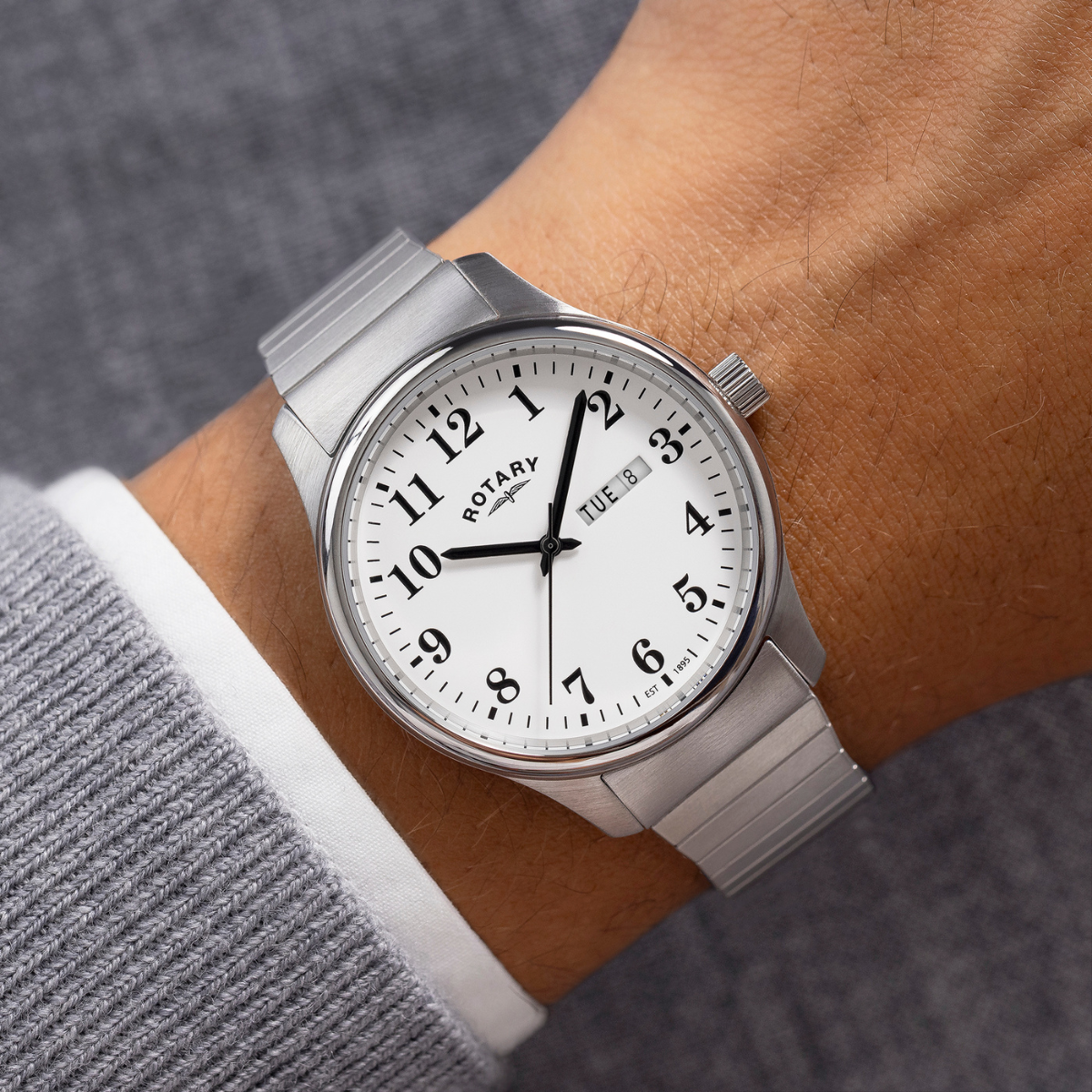 Rotary Men's Heritage Altera Stainless Steel Expander Bracelet Watch - RGB10025/01