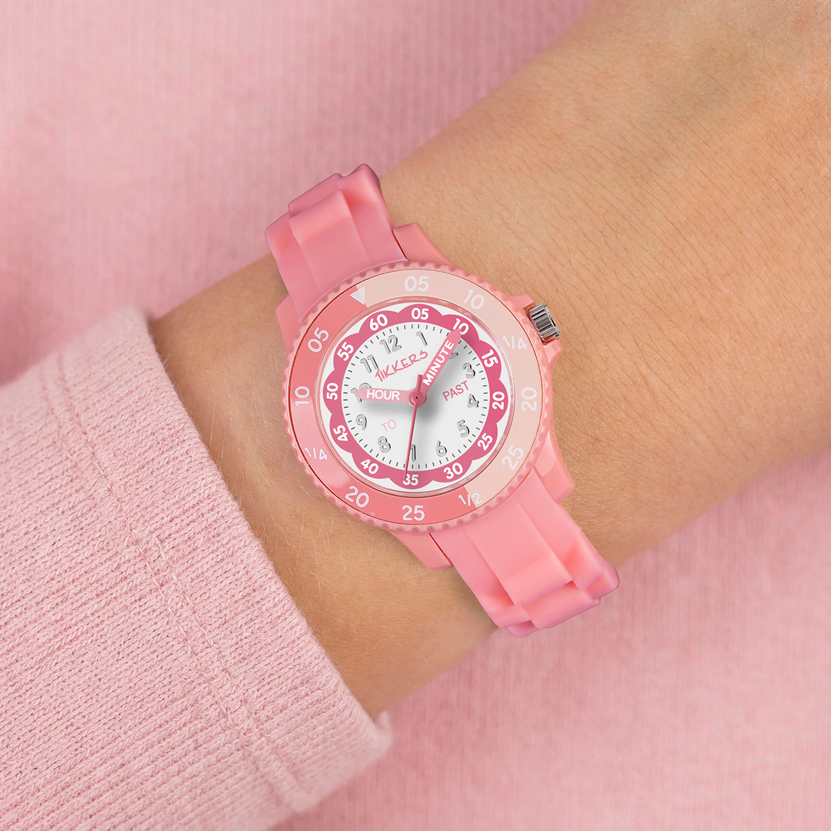 Tikkers Pink Silicone strap Timer Teacher Watch - ATK1098