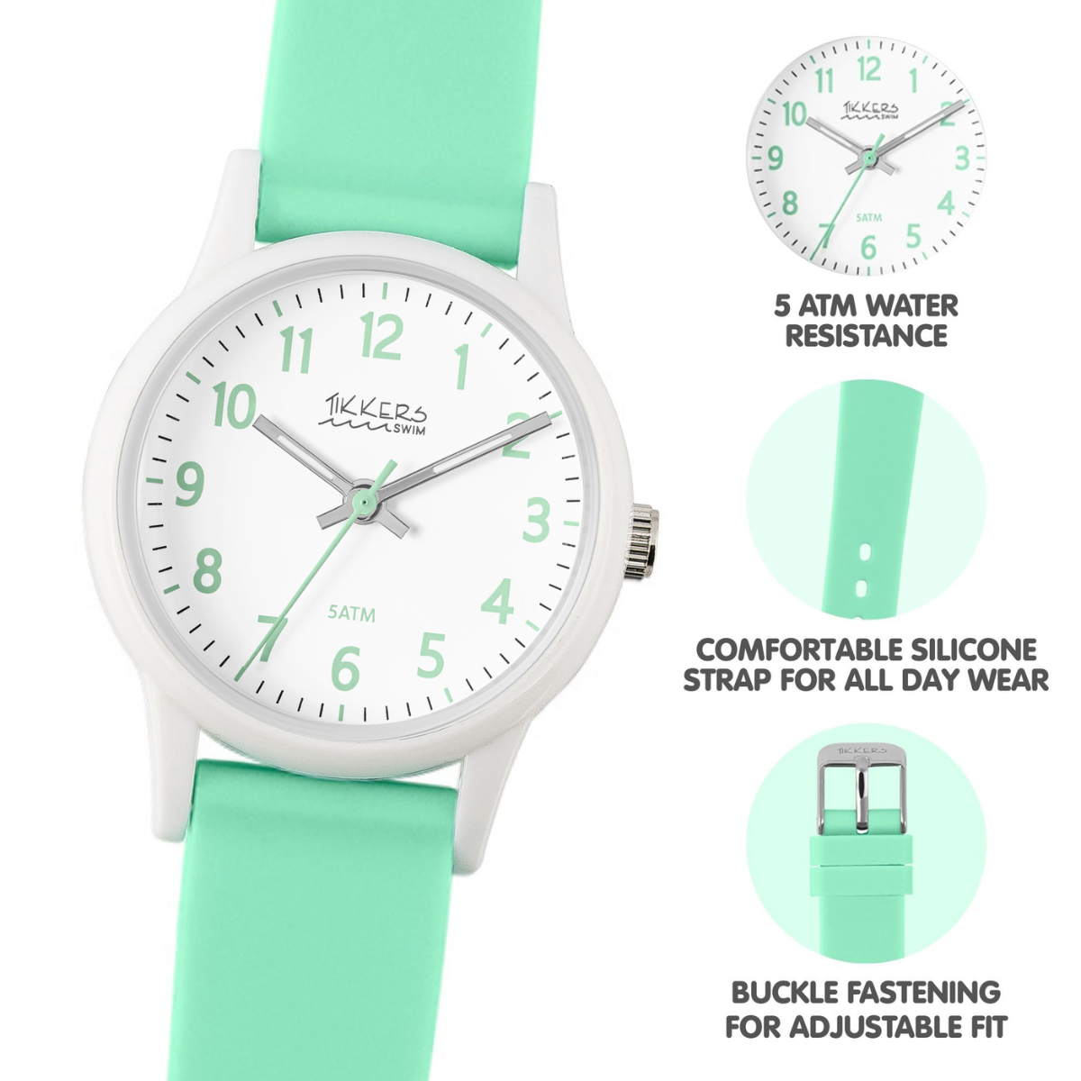 Tikkers Aqua 50M Water Resistance Silicone Strap Watch - TK0220