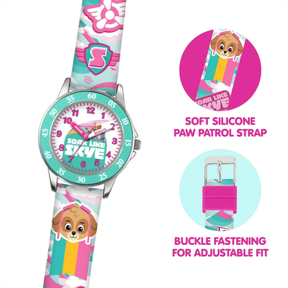 Paw Patrol Time Teacher Dial Quartz Watch with Silicone Strap for Kids - PAW5020