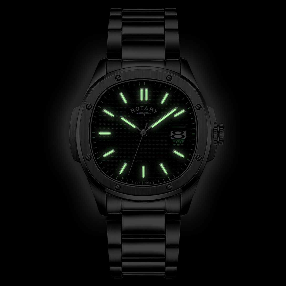Rotary Men's Apex 100 Green Dial Stainless Steel Bracelet Watch - GB05575/24