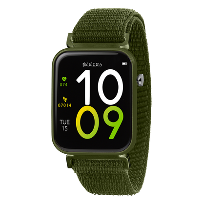 Tikkers Smart Series 13 Green Velcro Strap Smart Watch - TKS13-0038