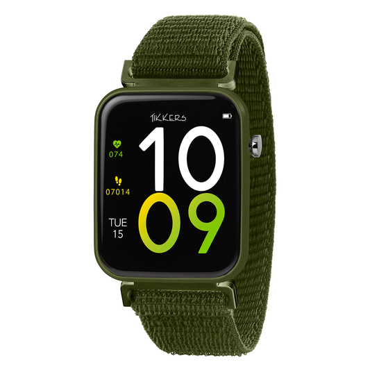 Tikkers Smart Series 13 Green Velcro Strap Smart Watch - TKS13-0038