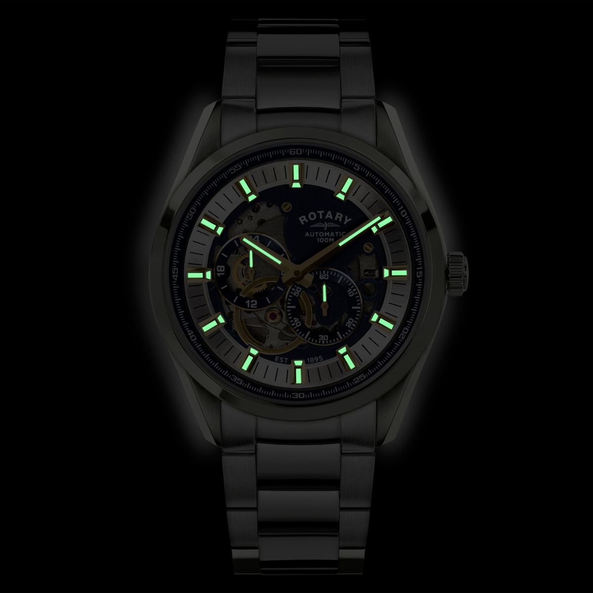 Rotary Men's Seamatic Eclipse 100M Water Resistance Stainless Steel Bracelet Watch - RGB10007/05