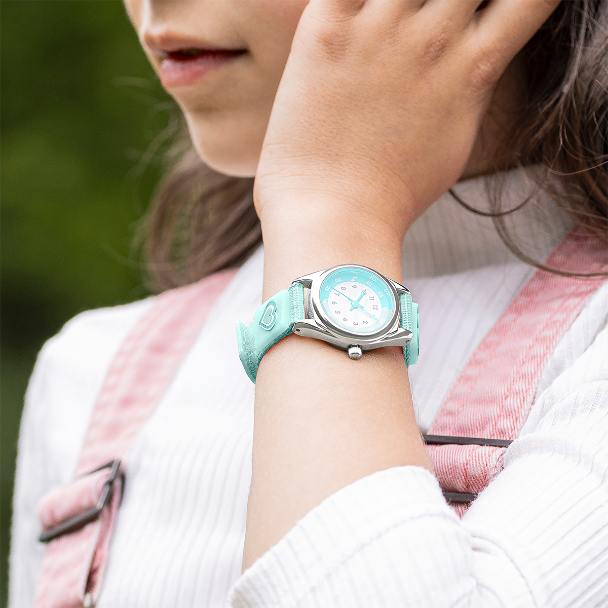 Tikkers Aqua Heart Strap Time Teacher Girls Watch - ATK1094